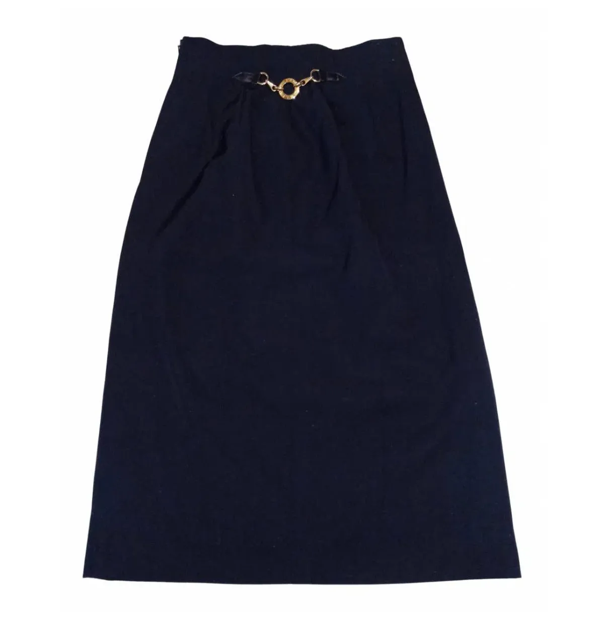 Céline Wool Mid-Length Skirt Navy Size 8 - Image 4
