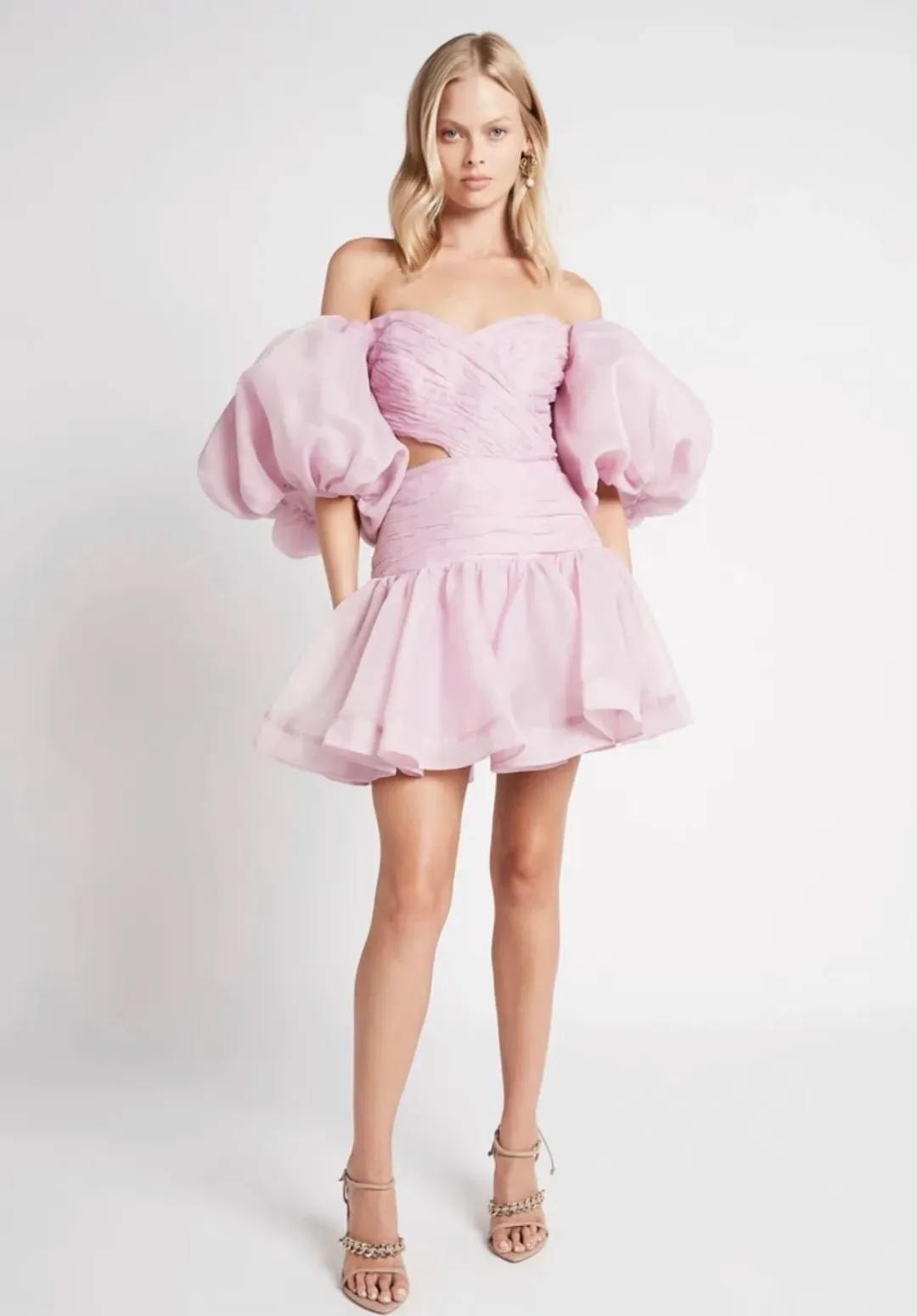 Aje Myriad Cut Out Mini Dress Pink Size 12 for rent on The Volte - main image