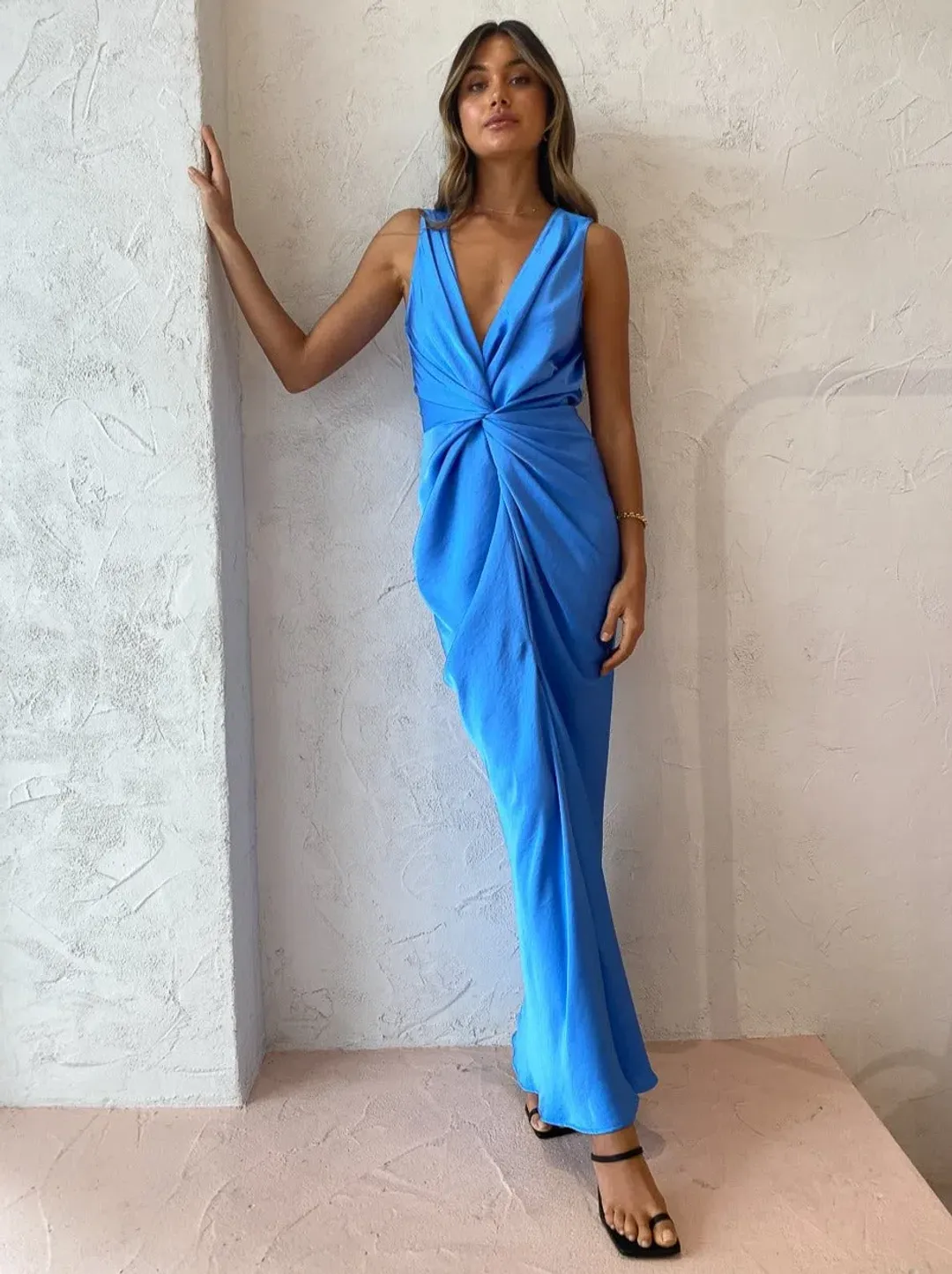 One Fell Swoop Gaia Maxi Dress Blue Size 8 for rent on The Volte - main image