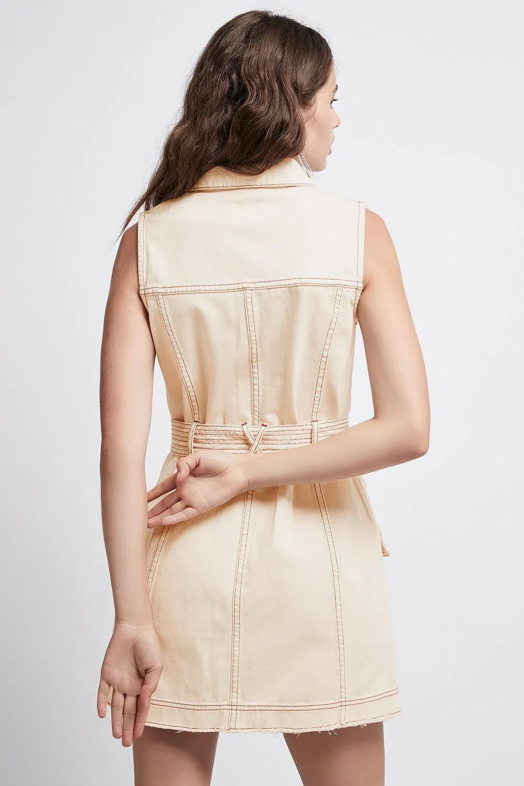 Aje Silvatica Mini Dress Beige Size 6 for rent on The Volte - main image