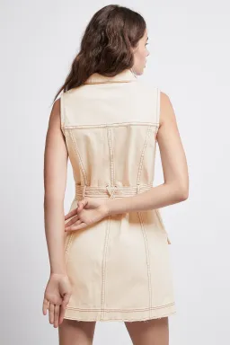 Aje Silvatica Mini Dress Beige Size 6 for rent on The Volte - image 3