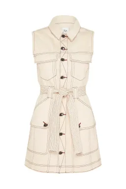 Aje Silvatica Mini Dress Beige Size 6 for rent on The Volte - image 4