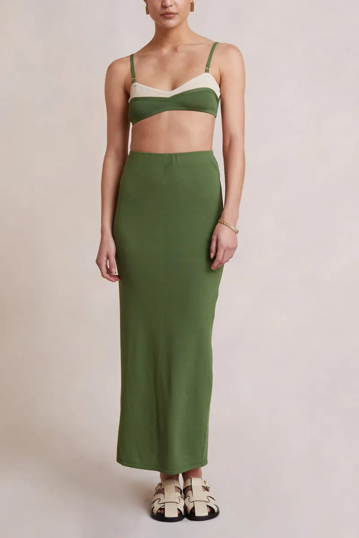 Bec & Bridge Miranda Knit Top and Skirt Set Green Size 8 - Image 1