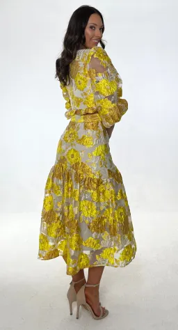 Elliatt Prowess Cropped Ruffle Top and High Rise Skirt Set Yellow Size 6 for rent on The Volte - image 3