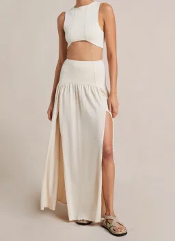 Bec & Bridge Amalia Knit Twist Top Size 6 and Maxi Skirt Size 8 Set Cream for rent on The Volte - image 2