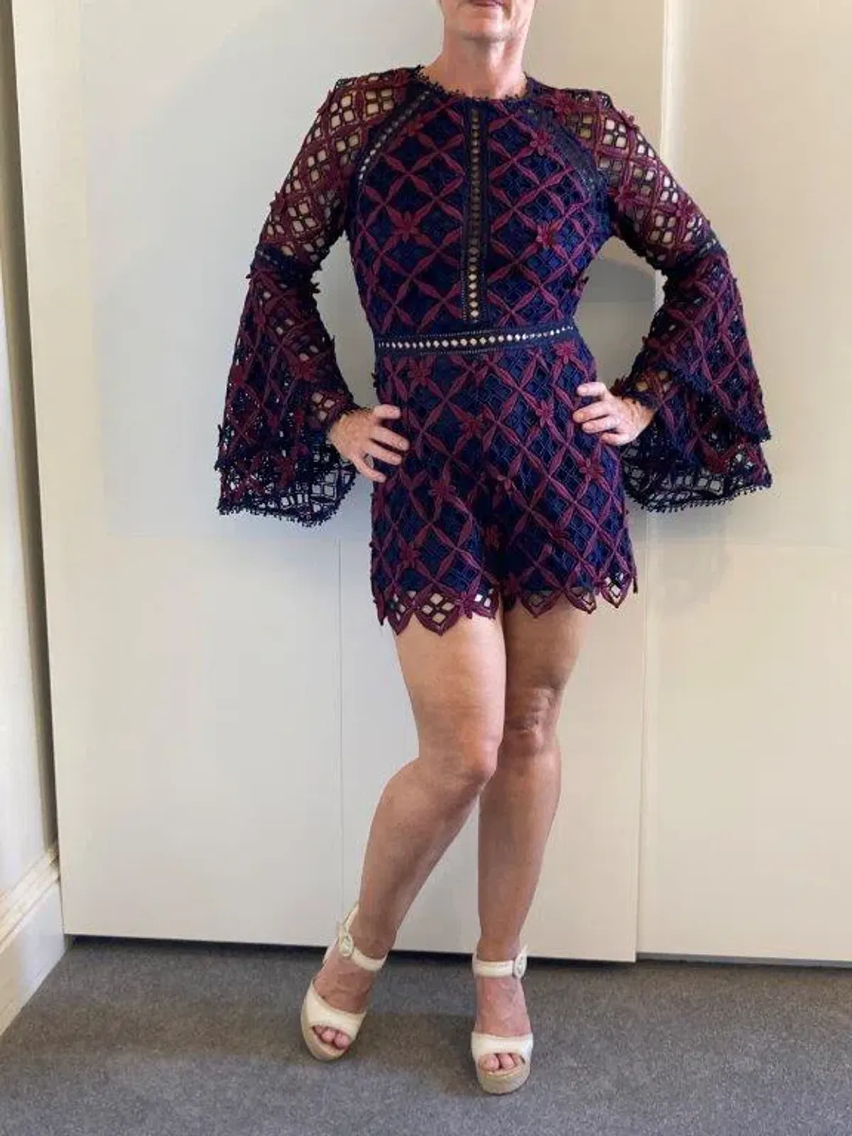 Ministry of Style Dusk to Dawn Crochet Playsuit Multi Size 10 for rent on The Volte - main image