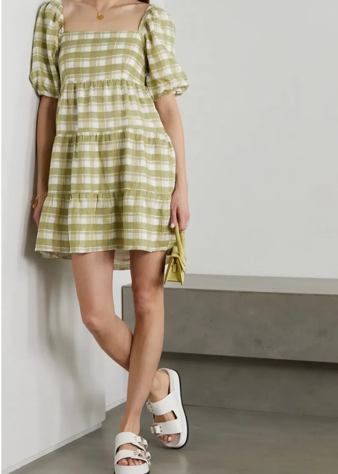 Faithfull The Brand Leilani Mini Dress Ligne Print Size XS for rent on The Volte - main image