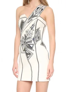 Sass & Bide Blackest Lava Embroidered Mini Dress Cream Size 8 for rent on The Volte - image 4