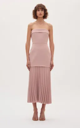 Dion Lee Linear Crepe Pleat Midi Dress Prink Size 8 for rent on The Volte - image 1
