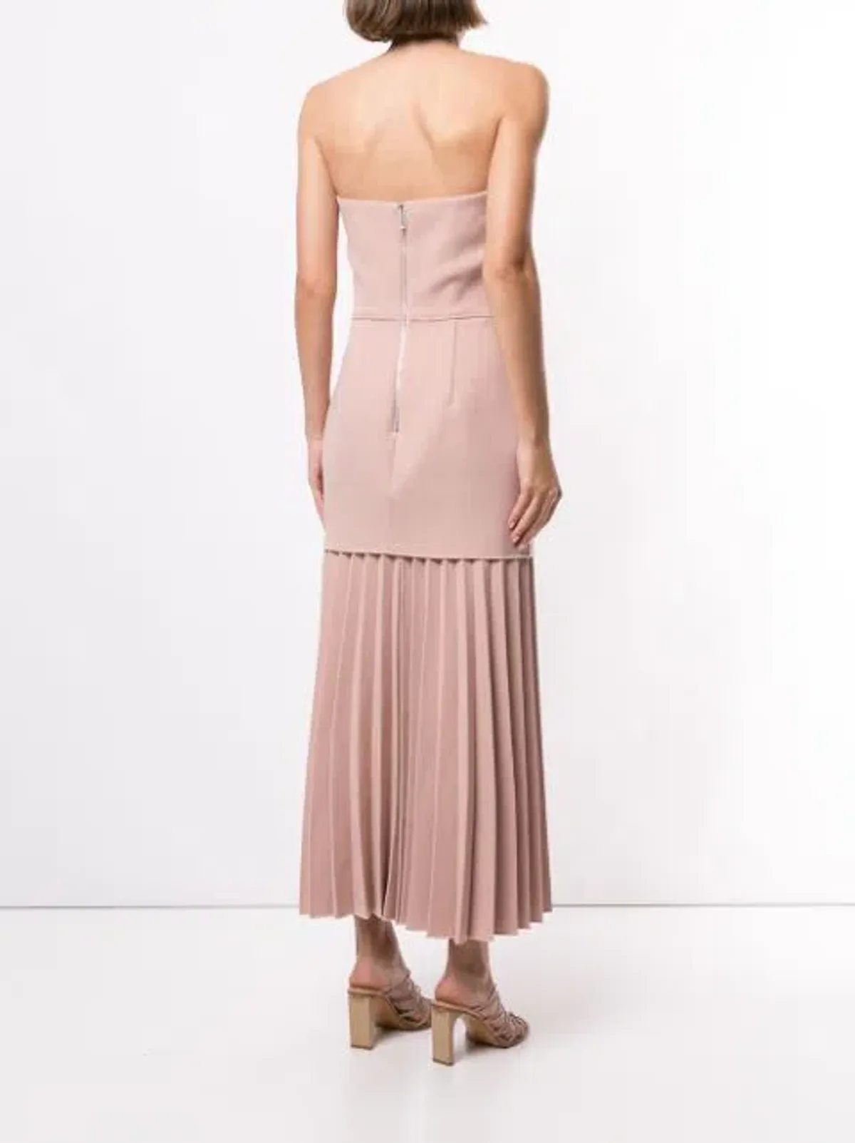 Dion Lee Linear Crepe Pleat Midi Dress Prink Size 8 - Image 2
