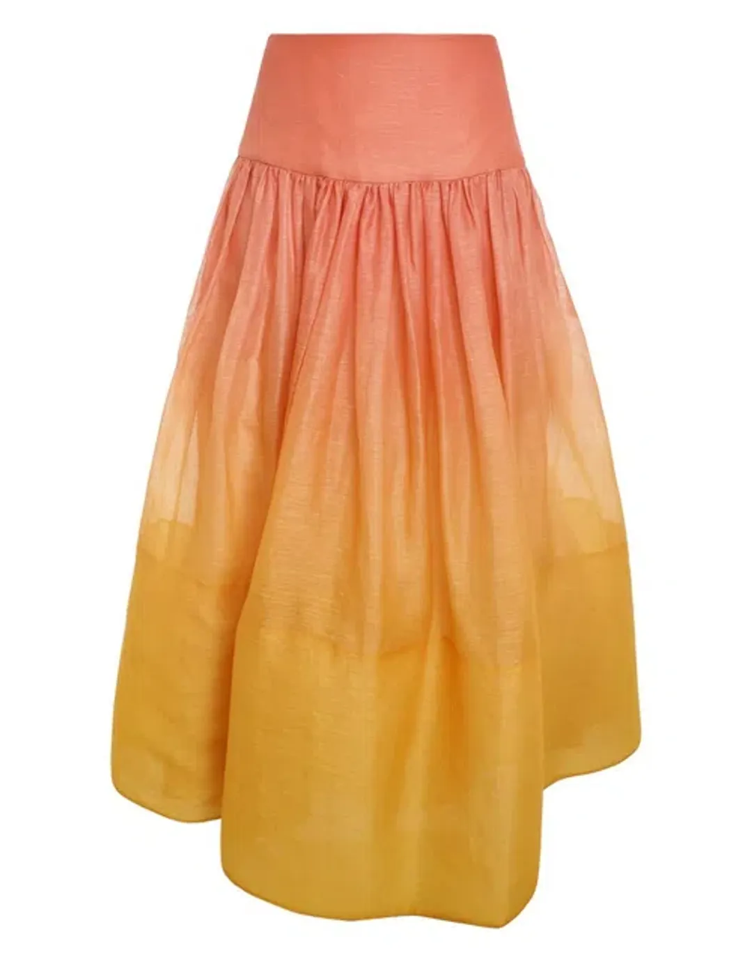 Zimmermann Postcard Ruffle Bodice and Maxi Skirt Set Ombre Sunshine Size 12 for rent on The Volte - main image