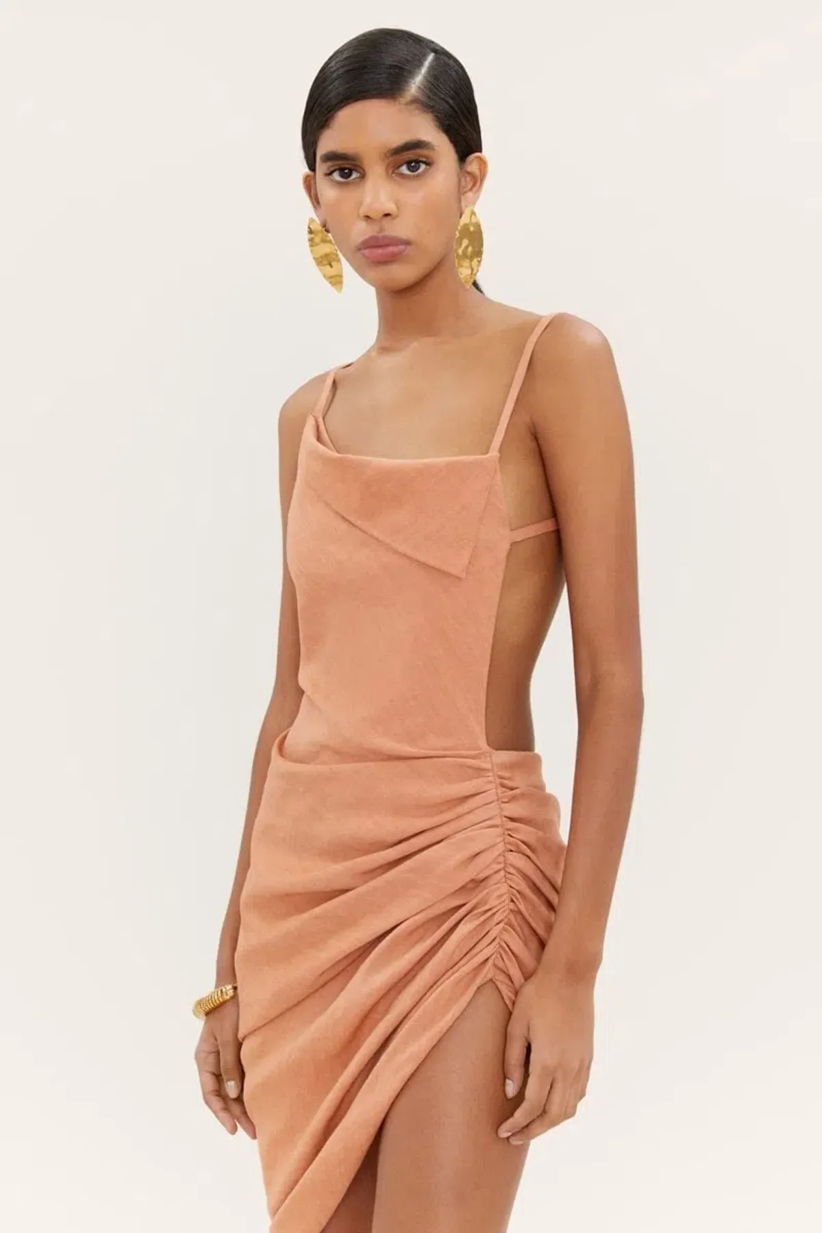 Jacquemus La Robe Saudade in Terracota Brown Size 8 - Image 4