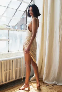 Orseund Iris Drawstring Dress Cream Size S for rent on The Volte - image 5