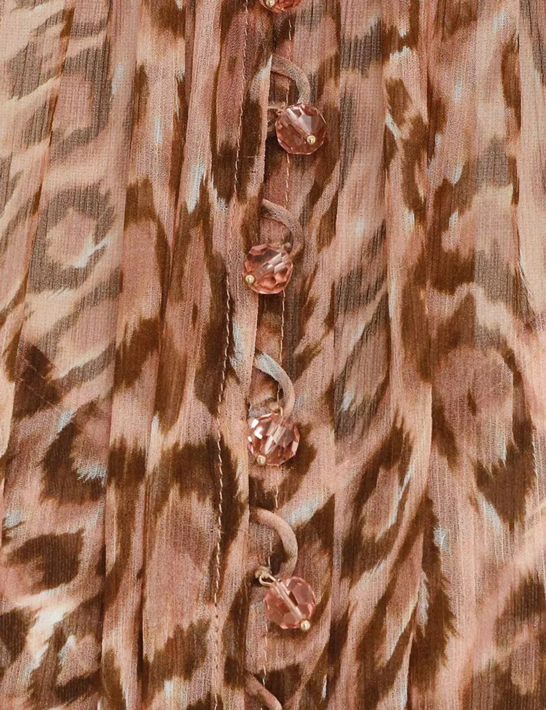 Zimmermann Tempo Bell Sleeve Mini Dress Pink Leopard Print Size 0 / AU 8 for rent on The Volte - main image