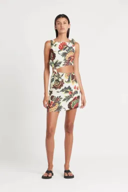 Sir the label Ambroise Knot Mini Dress Print Size 0 for rent on The Volte - image 1