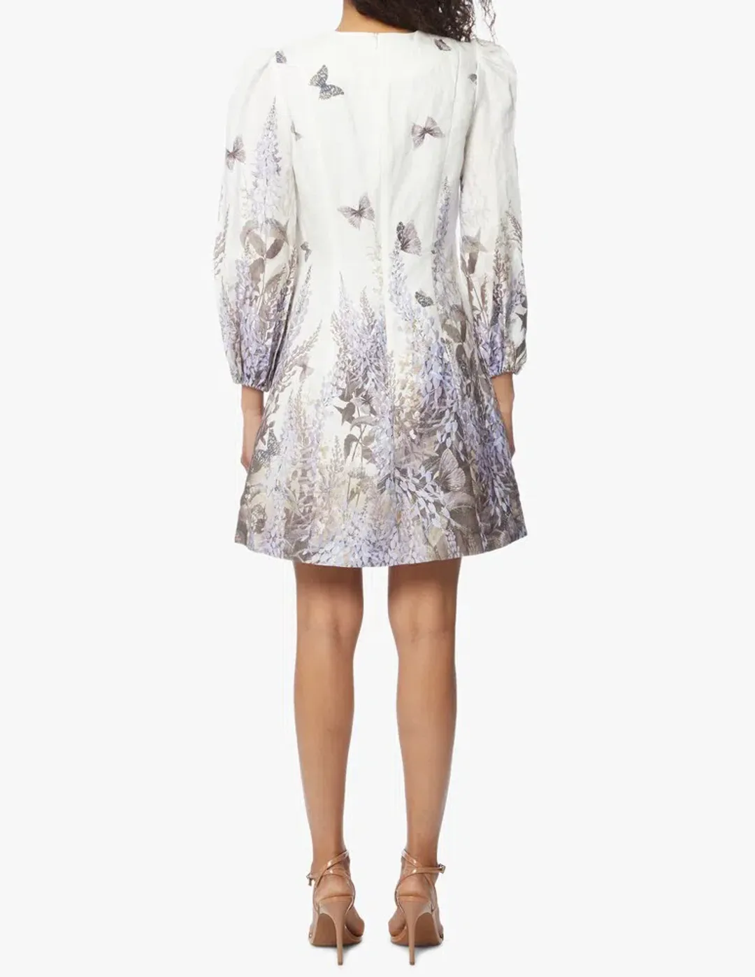 Zimmermann Luminous Butterfly Dress Ivory Lavender Tea Size 8 for rent on The Volte - main image