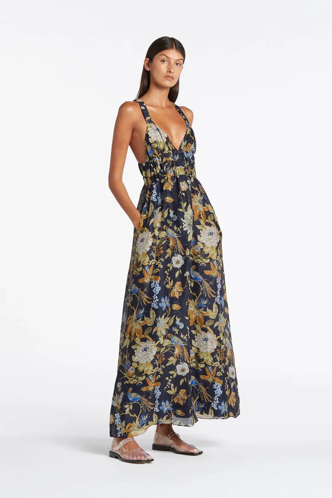 Sir the Label Lilian V Neck Gown Print Size 12 for rent on The Volte - main image