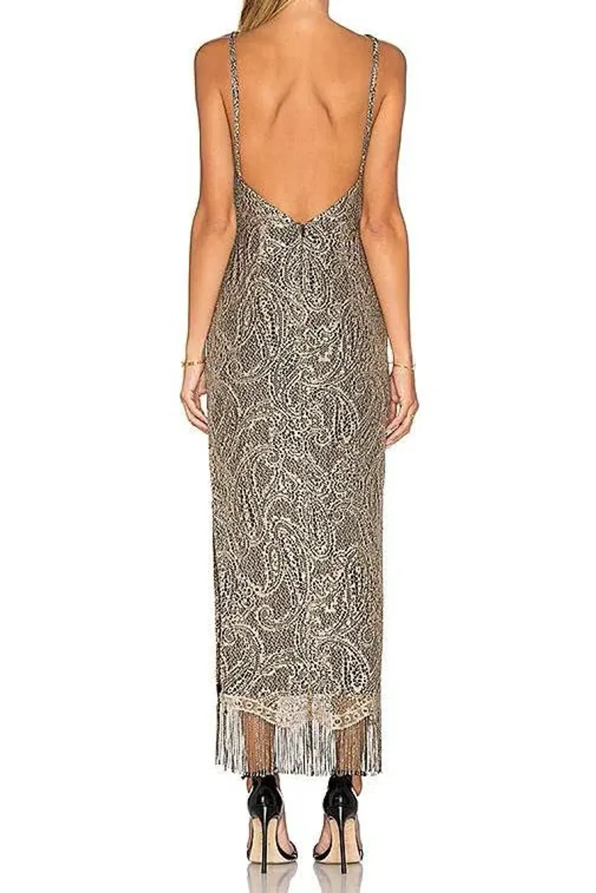 Misha Shadara Dress Metallic Size 8 - Image 2