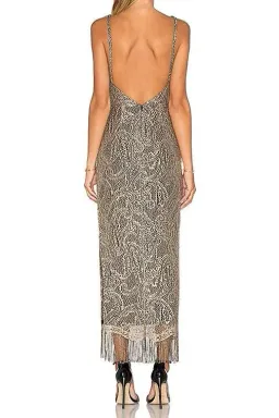 Misha Shadara Dress Metallic Size 8 for rent on The Volte - image 2