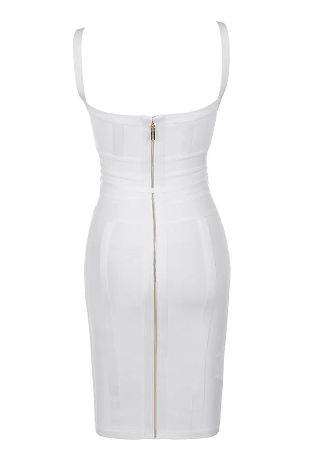 House of CB Belice Tie Waist Bandage Midi Dress White Size 6 - Image 6
