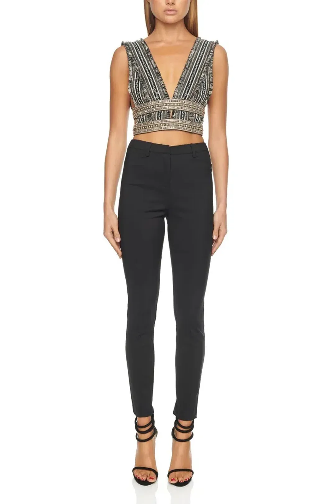 Eliya the Label Barbados Crop Top Beaded Size M for rent on The Volte - main image