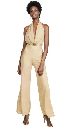 MISHA Olivia Jumpsuit Gold Size 8/S for rent on The Volte - image 1