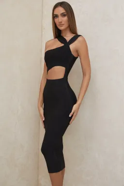 House of CB Aina Midi Dress Black Size 6 for rent on The Volte - image 2
