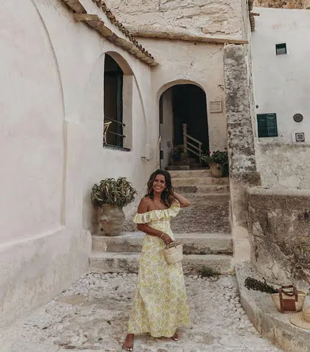 Zimmermann Goldie Ruffle Neck Dress Yellow Size 1 / Au 10 for rent on The Volte - main image