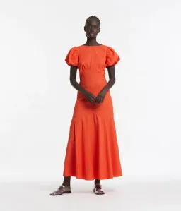 Sir the Label Anja Panelled Midi Dress Mandarin Red Size 8 for rent on The Volte - image 1