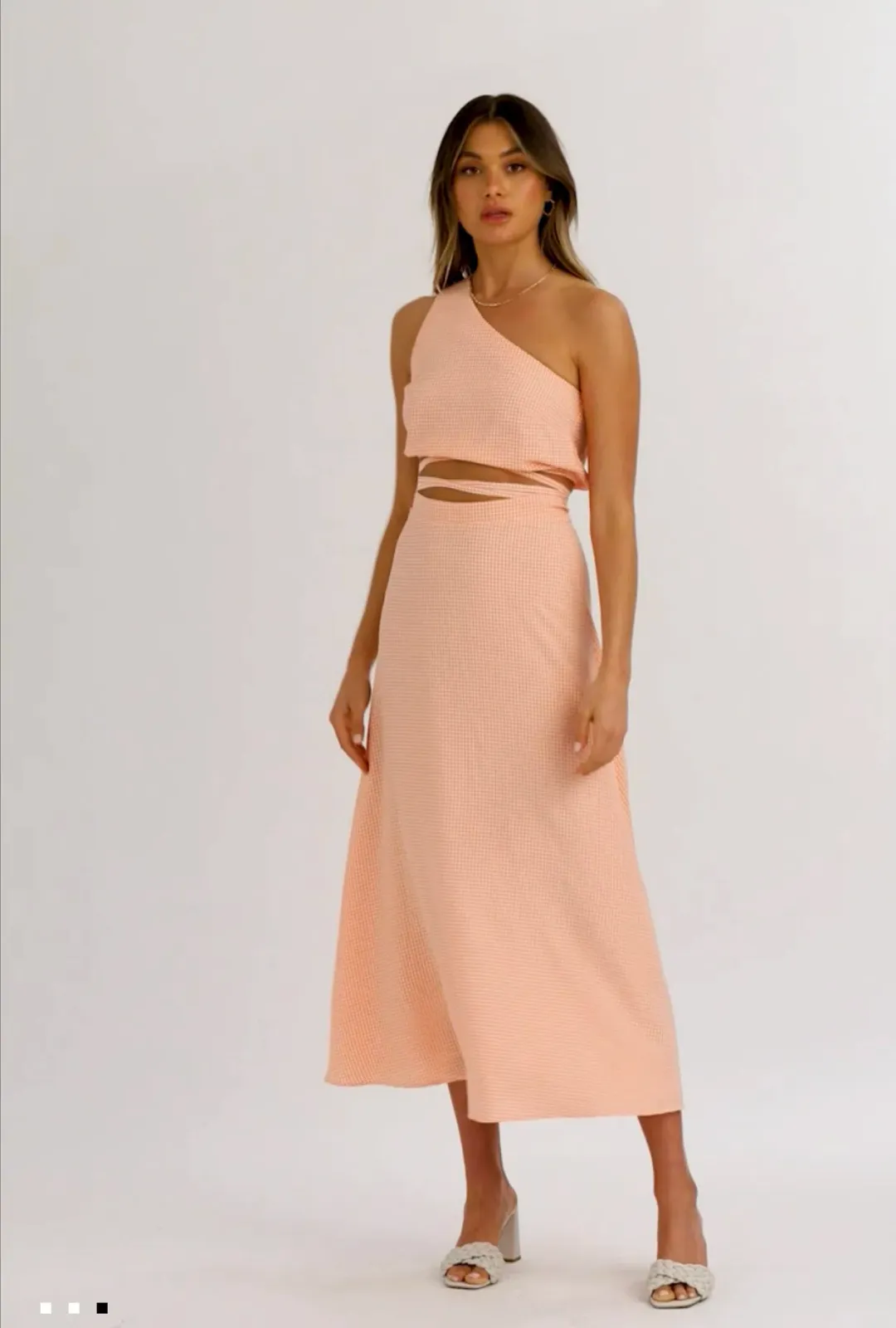 Kookai Brady Tie Top and Brady Midi Skirt Orange Size 10 for rent on The Volte - main image