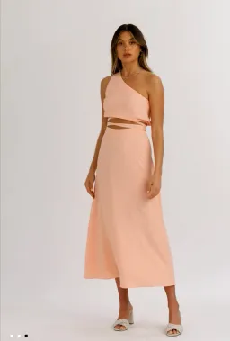Kookai Brady Tie Top and Brady Midi Skirt Orange Size 10 for rent on The Volte - image 3