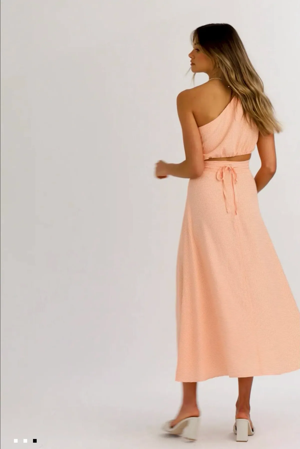 Kookai Brady Tie Top and Brady Midi Skirt Orange Size 10 - Image 4