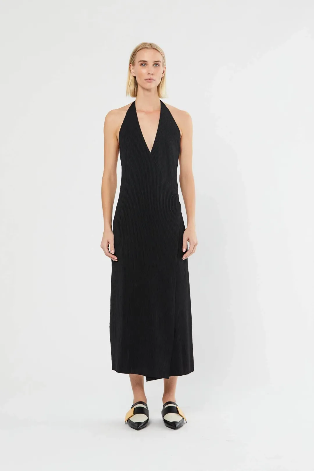 Sir The Label Kelvin Wrap Midi Dress Black Size 1 for rent on The Volte - main image