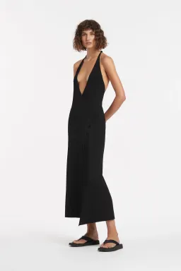 Sir The Label Kelvin Wrap Midi Dress Black Size 1 for rent on The Volte - image 1