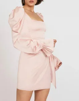 By Johnny Evie Wrap Mini Dress Pink Size 10 for rent on The Volte - image 2