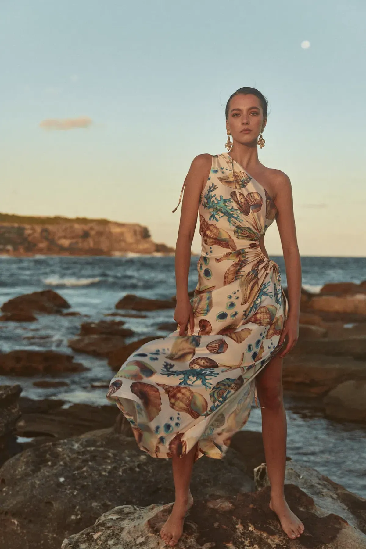 Sonya Moda Nour Maxi Dress Seashell Print Size 8 - Image 6