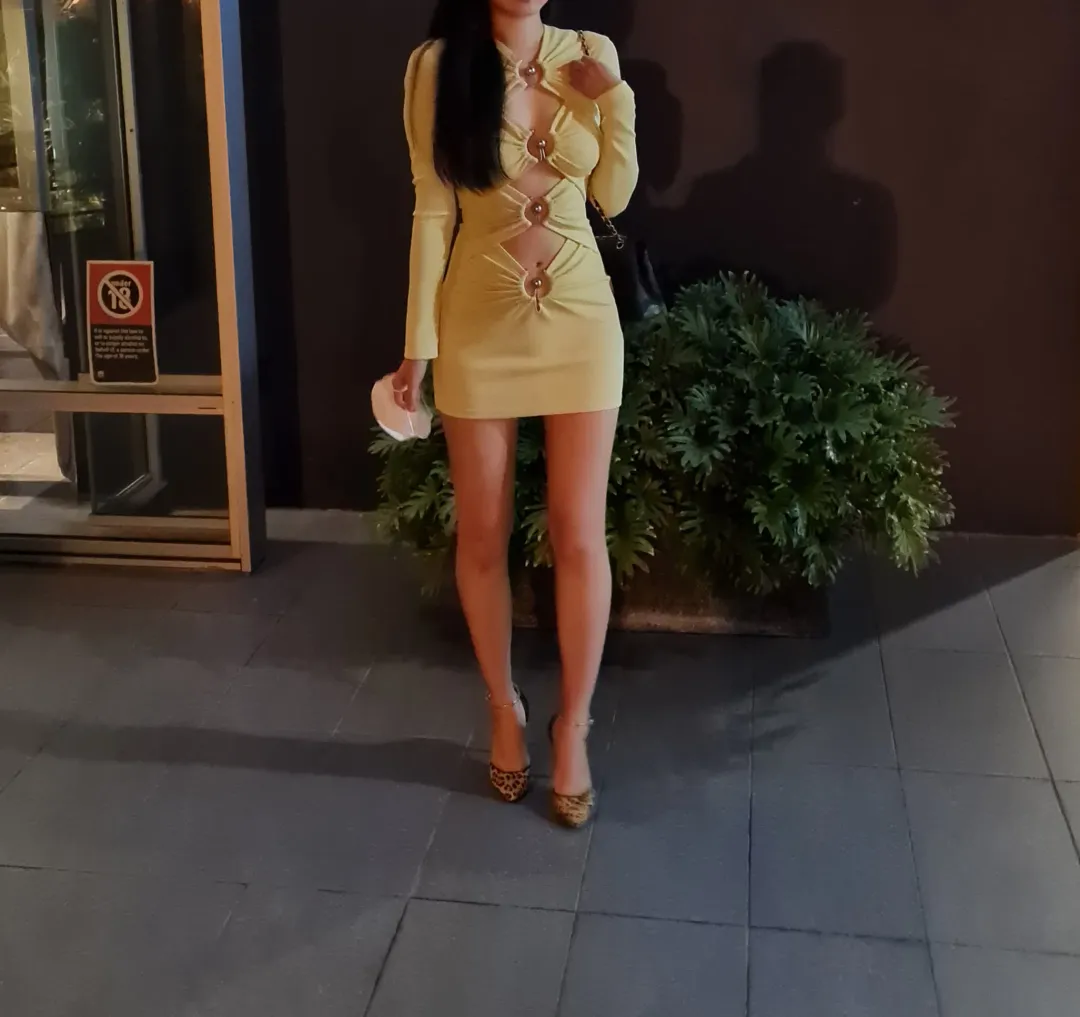 Christopher Esber Ruched Column Long Sleeve Mini Dress Green Size 6 for rent on The Volte - main image