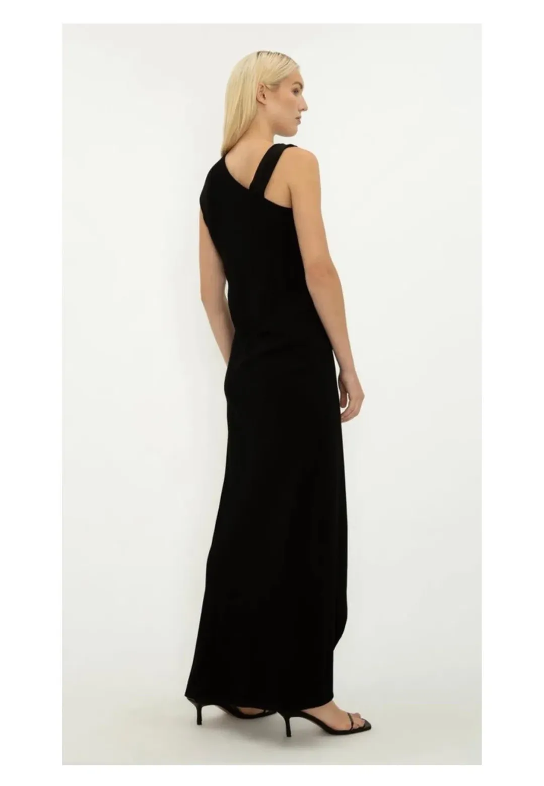 Bianca Spender Satin Crepe Deviation Gown Black Size 6 for rent on The Volte - main image