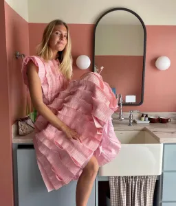 Aje Hybrid Midi Dress in Rose Pink Size 14 for rent on The Volte - image 4