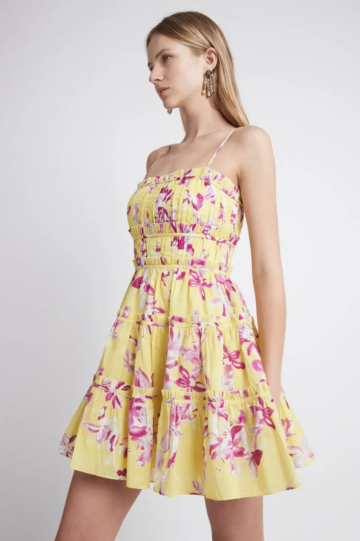 Aje Wildflower Mini Dress in Sunshine Fuchsia Floral Size 8 - Image 2