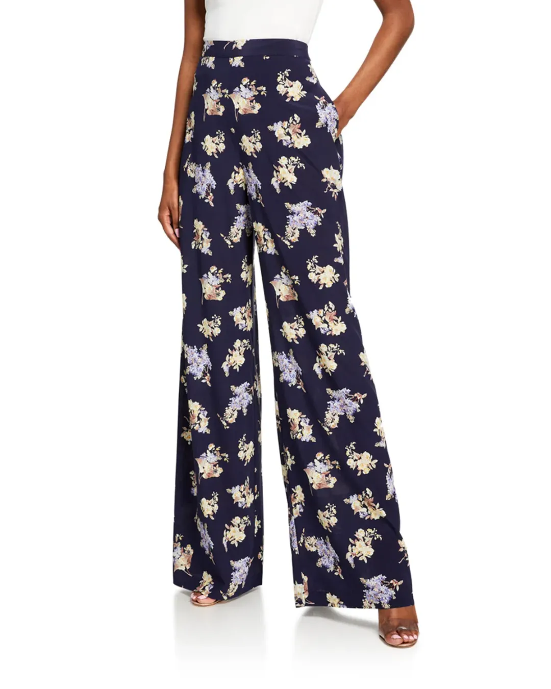 Zimmermann Sabotage Silk Wide Leg Pants Floral Size 1 / AU 10 for rent on The Volte - main image