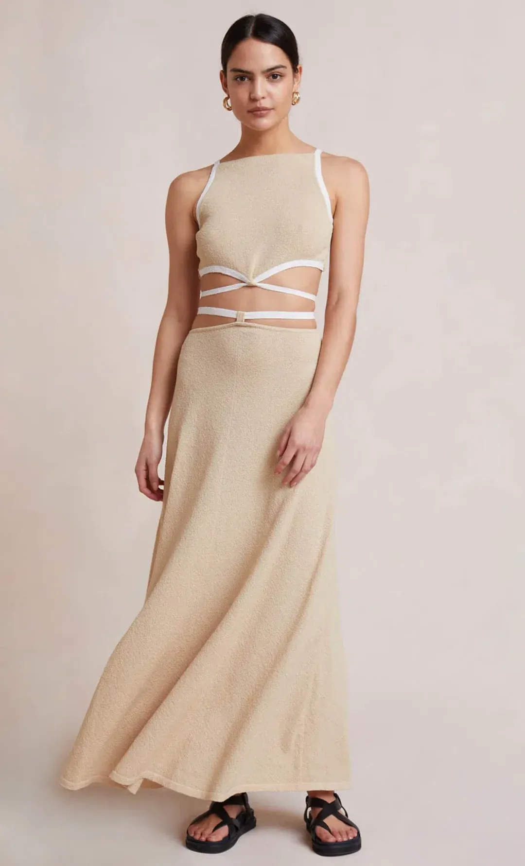 Bec & Bridge Lauryn Knit Top and Skirt Sets Cream/Sand Size 8 for rent on The Volte - main image