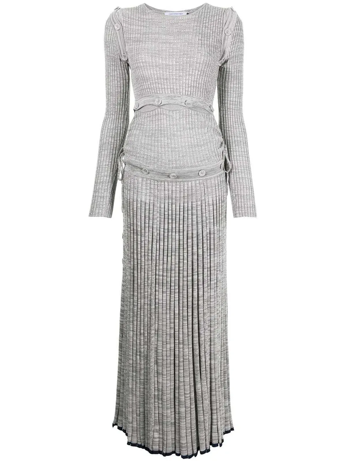 Christopher Esber Ribbed Knit Deconstruct Dress Grey Size XS - Image 2