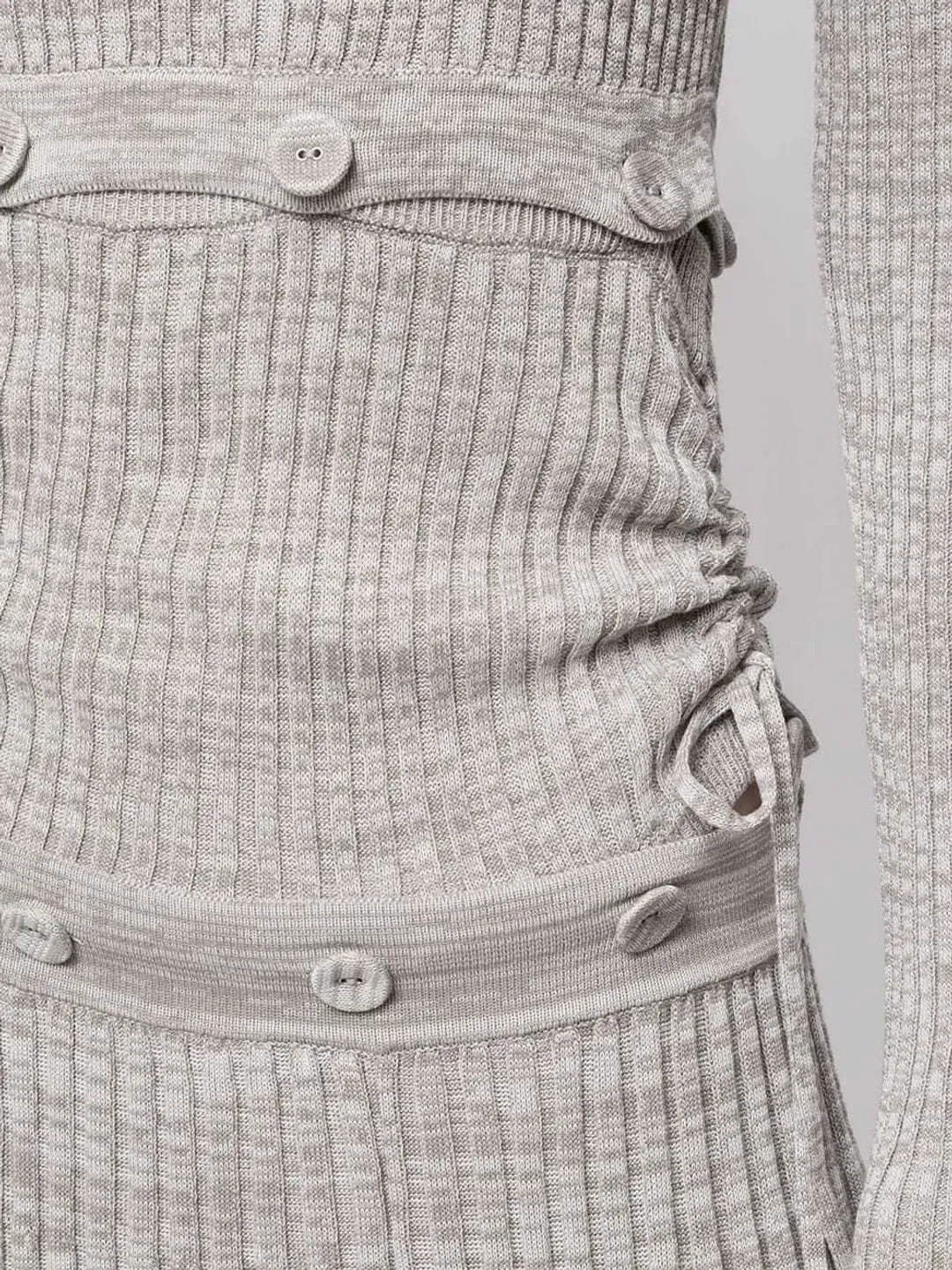Christopher Esber Ribbed Knit Deconstruct Dress Grey Size XS for rent on The Volte - main image