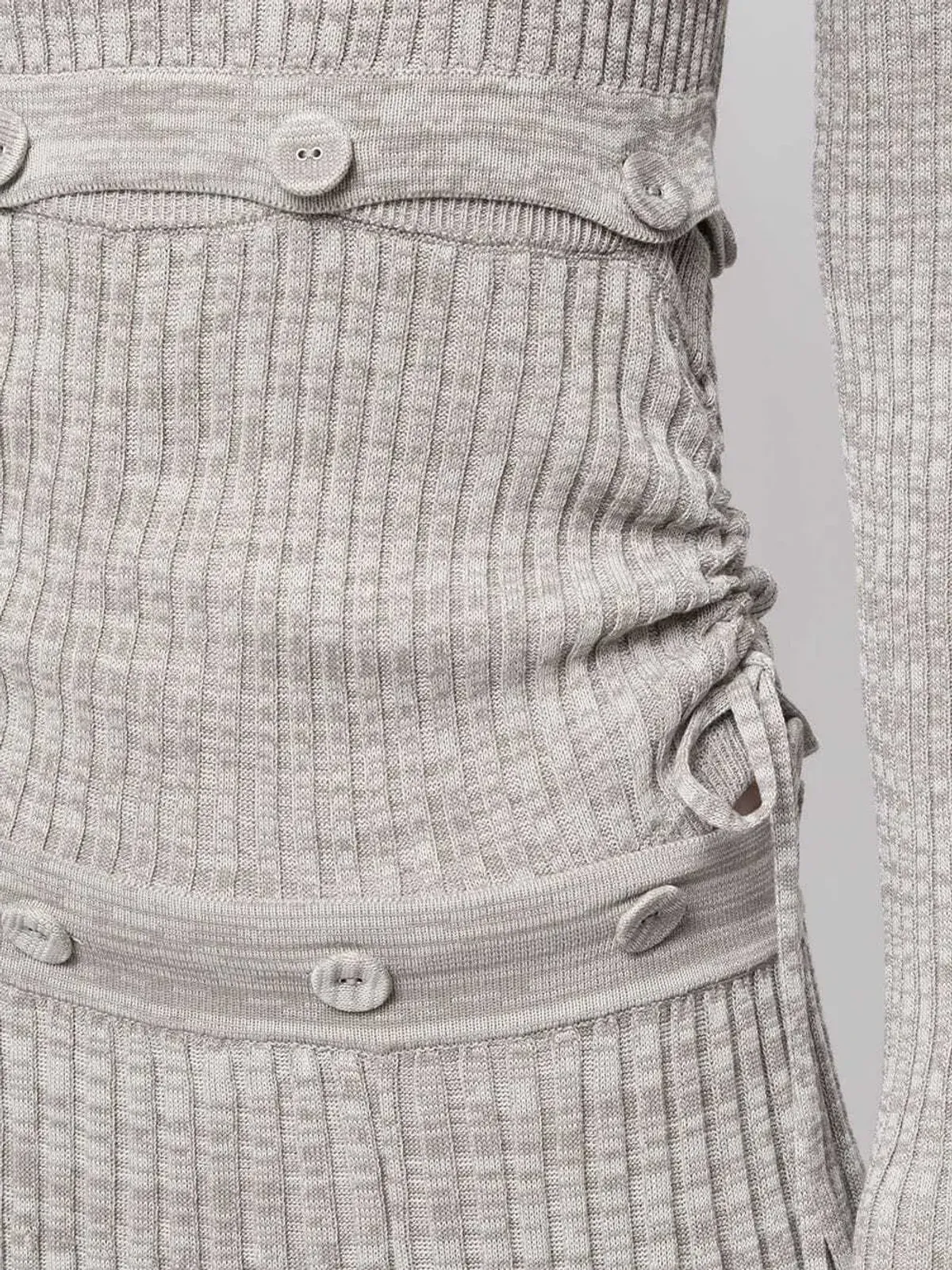 Christopher Esber Ribbed Knit Deconstruct Dress Grey Size XS - Image 3