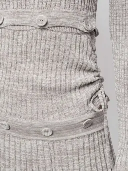 Christopher Esber Ribbed Knit Deconstruct Dress Grey Size XS for rent on The Volte - image 3