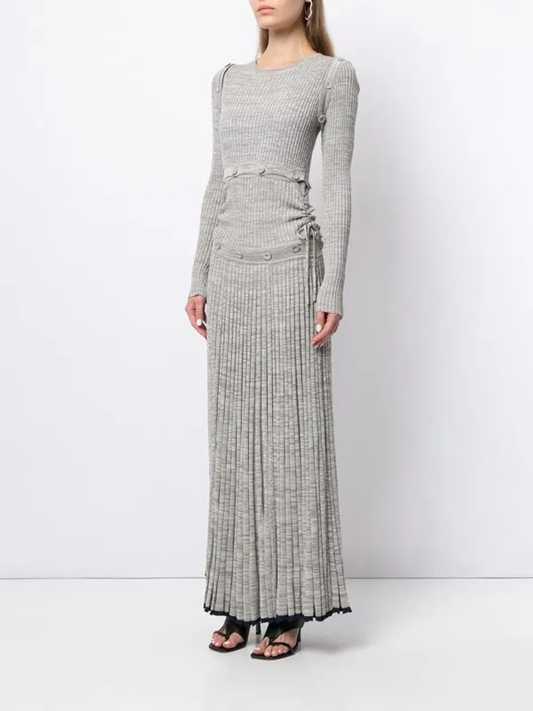 Christopher Esber Ribbed Knit Deconstruct Dress Grey Size XS for rent on The Volte - main image