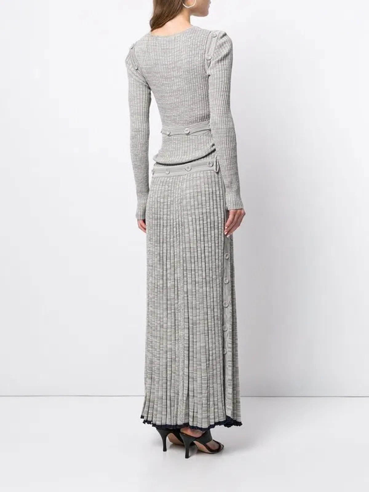 Christopher Esber Ribbed Knit Deconstruct Dress Grey Size XS - Image 4