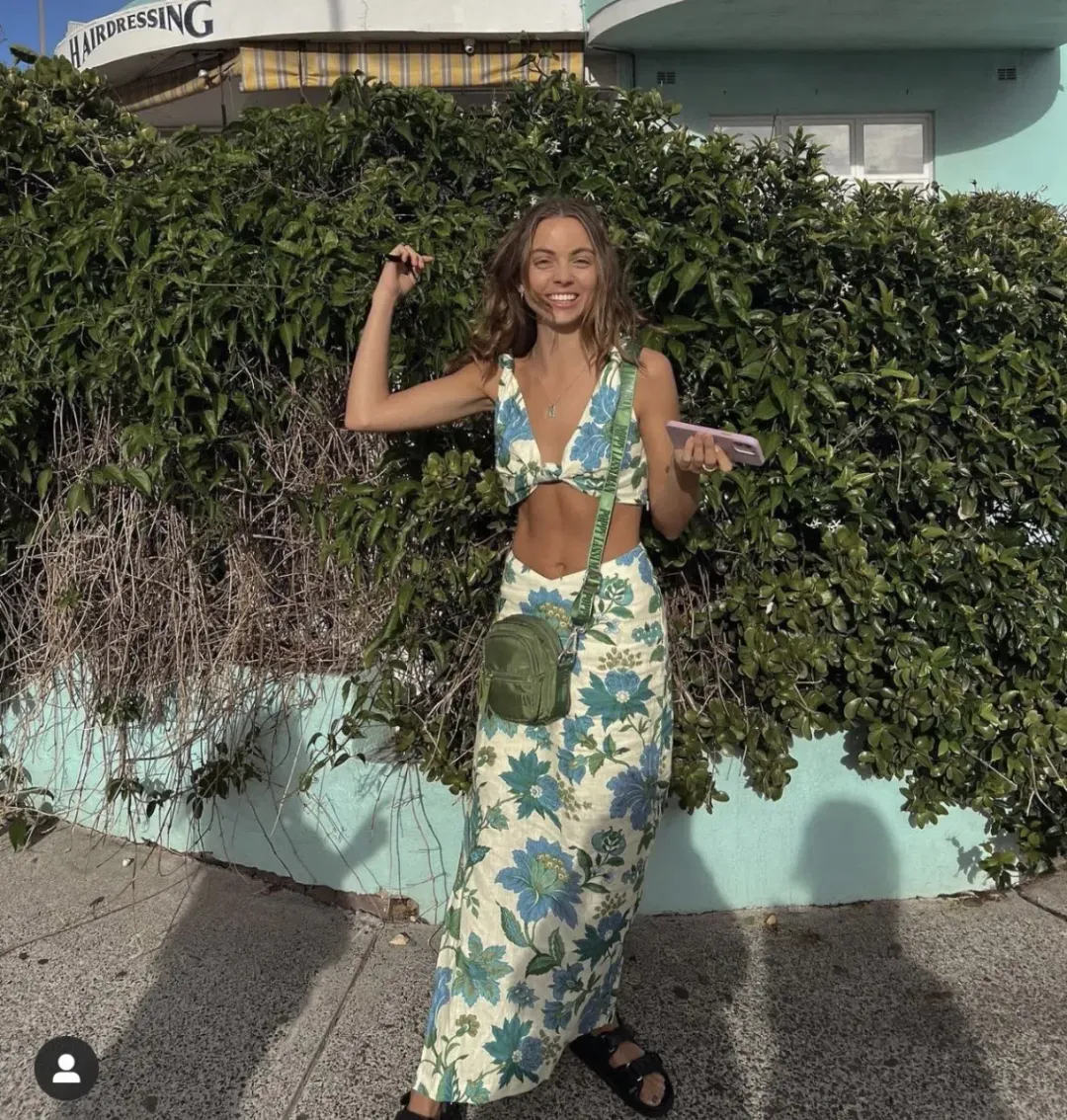 Sir The Label Alexandre Knot Bralette and Midi Skirt Set Print Size 1 for rent on The Volte - main image