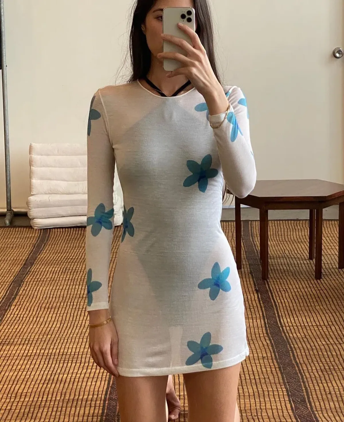 Tank Air Plumeria Mini Dress Print Size 6 - Image 1